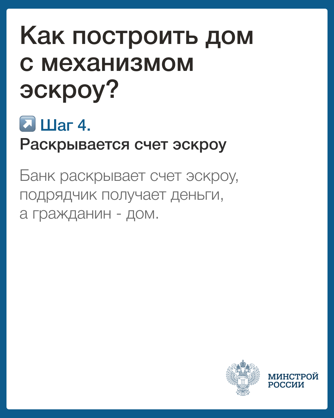 Как построить дом с механизмом эскроу? Шаг 4.